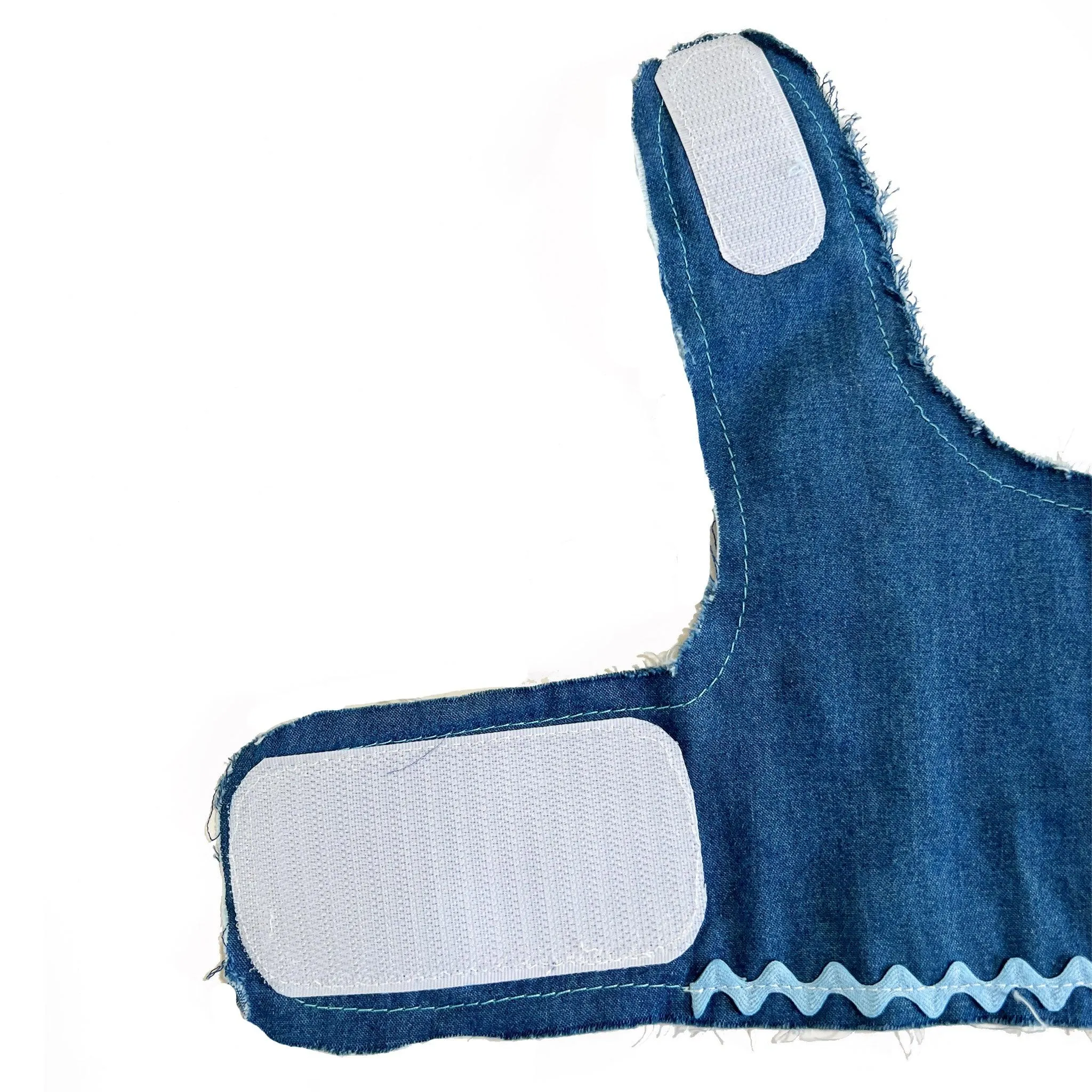 Frayed Denim Blue Palm Tree Dog Vest Harness