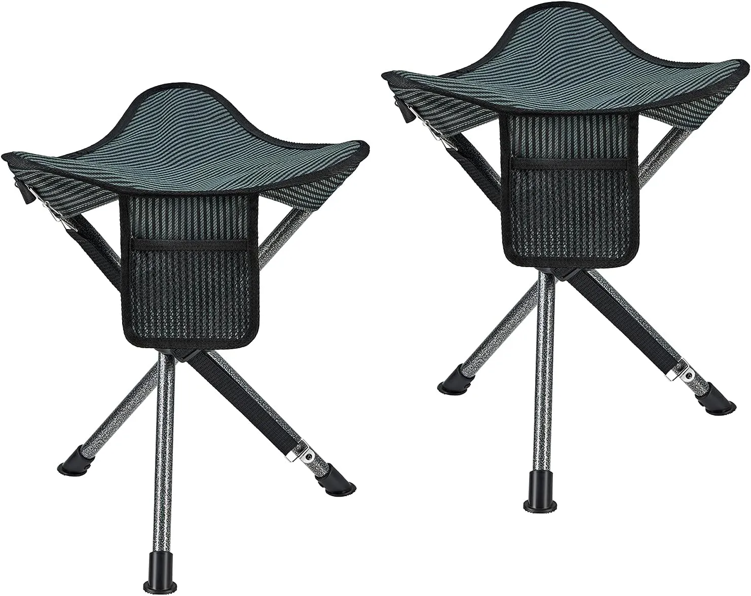 FUNDANGO 2 Packs Portable Tripod Folding Chair Camping Tripod Stool Backpacking Camp Stool Lightweight Hunting Stools Chair Seat Footstool for Fishing Travel with Carry Bag,14.9"x13.3"x15.7"