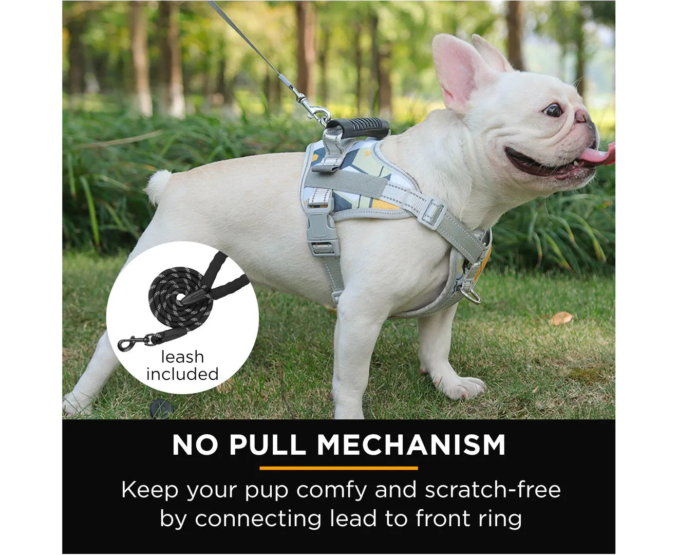 Furbulous No Pull Dog Harness Adjustable Pet Harness 1.5m