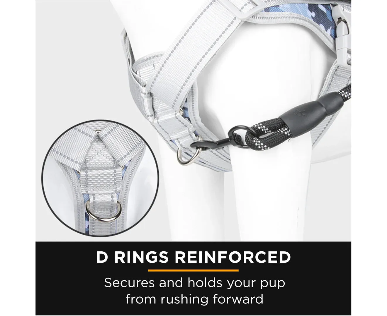 Furbulous No Pull Dog Harness Adjustable Pet Harness 1.5m
