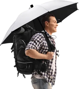 G4Free 46 Inch Large Hiking Umbrella Ultralight UV Silver Reflective Full-size Trekking Backpacking Umbrella