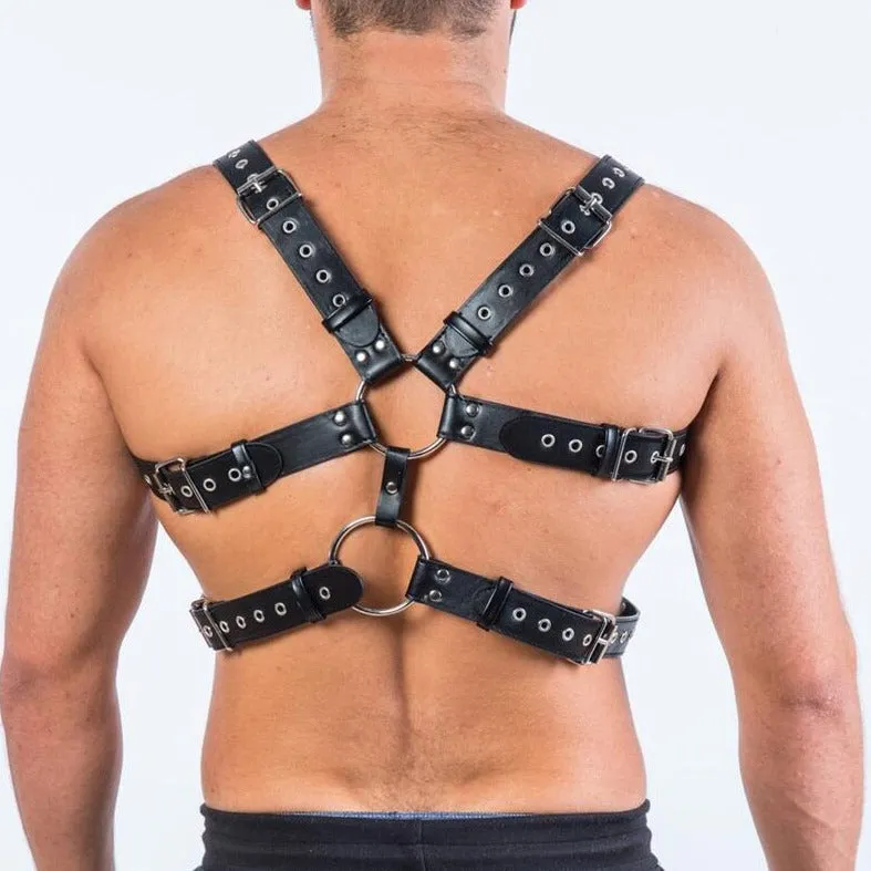Gay Y-Studded Mens Leather Harness