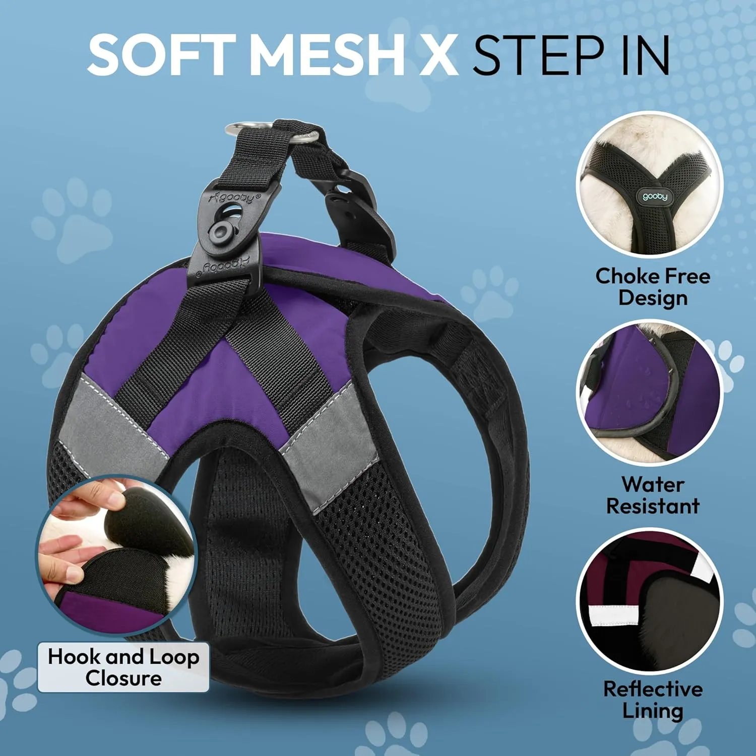 Gooby Soft Mesh X Step in, Purple, X-Small
