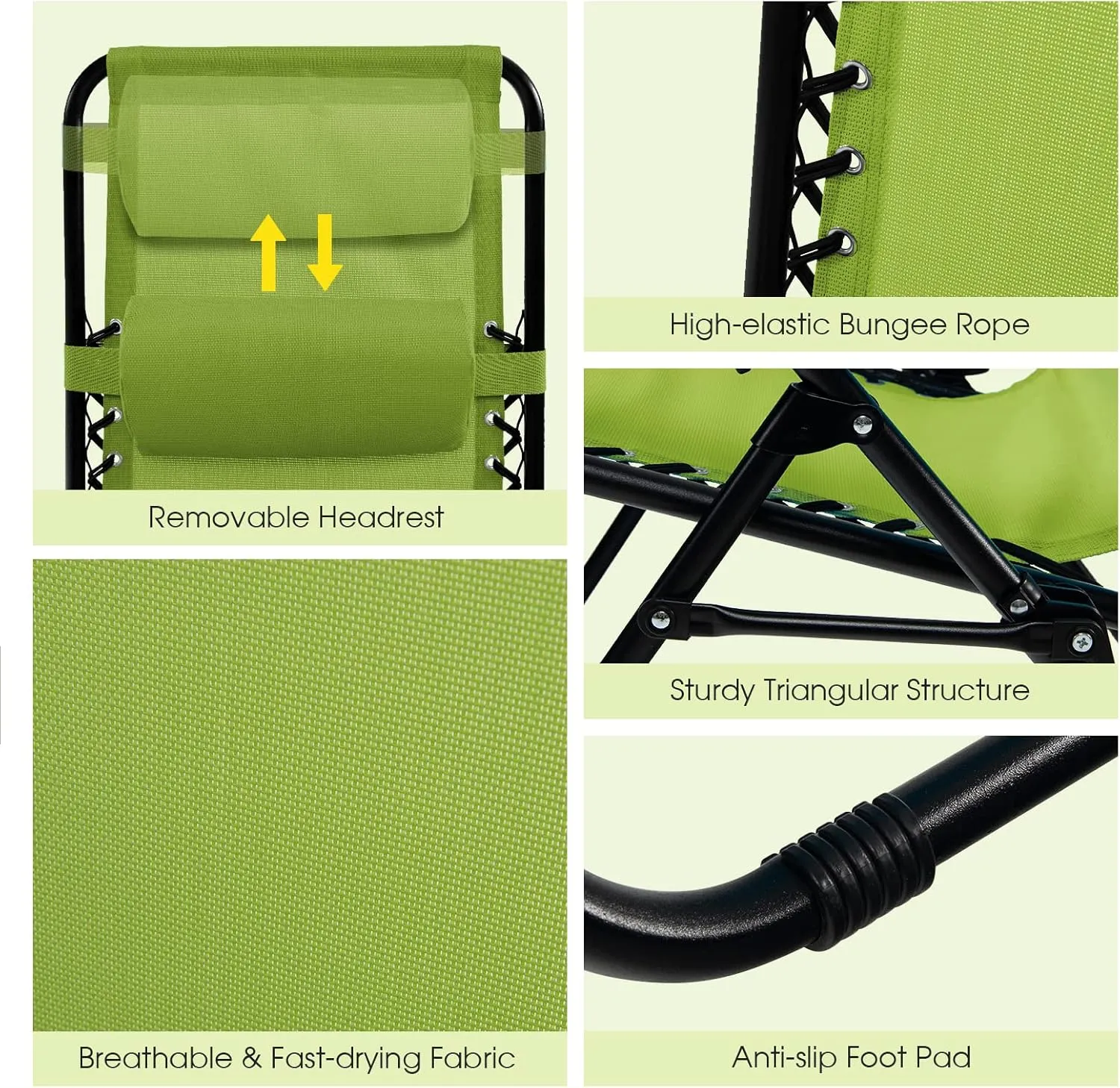 Goplus Zero Gravity Lounge Chairs, 160°Adjustable Folding Recliner w/Pillow and Cup Holder, 350LBS Comfy Outdoor Lounge Chairs for Patio, Lawn, Yard & Camp(Set of 2, Green)