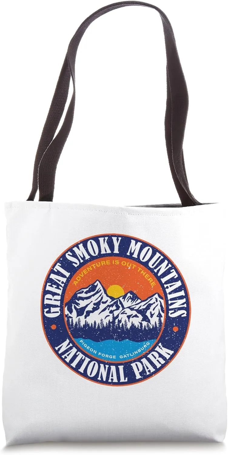 Great Smoky Mountains Vintage Retro Hiking Camping Badge Tote Bag