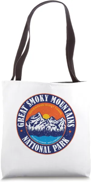 Great Smoky Mountains Vintage Retro Hiking Camping Badge Tote Bag