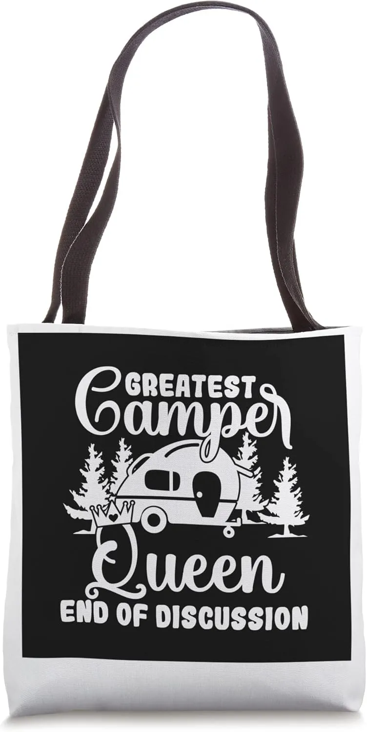 Greatest camper queen end of discussion camping Tote Bag
