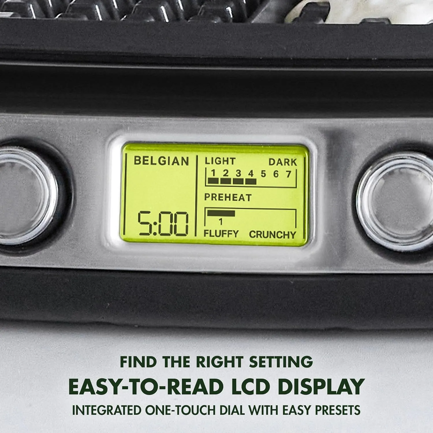 GreenPan Elite 4-Square Belgian & Classic Waffle Iron, Healthy Ceramic Nonstick Aluminum Dishwasher Safe Plates, Adjustable Shade/Crunch Control, Wont Overflow, Easy Cleanup Breakfast, PFAS-Free,Black
