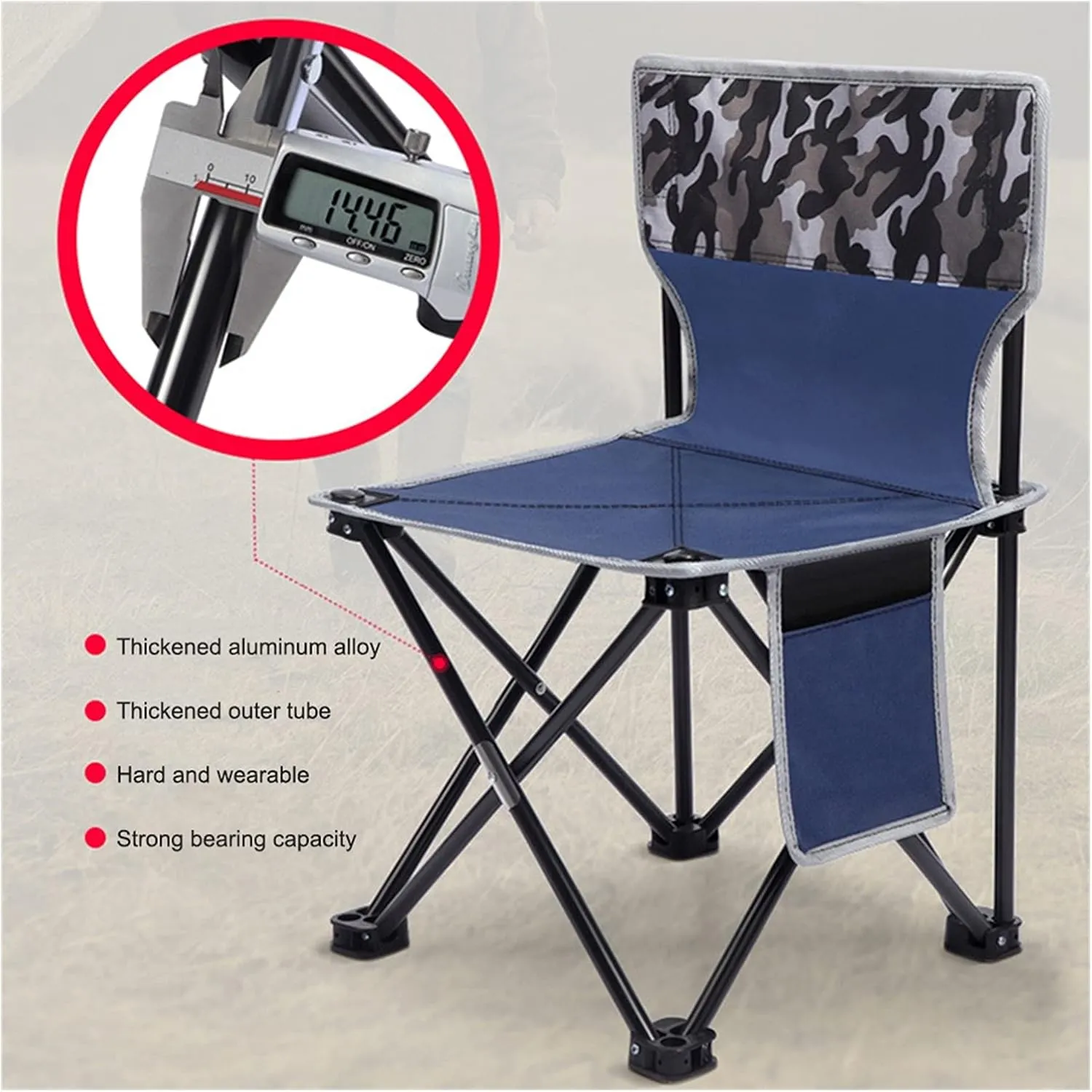 GRFIT Folding Chair Outdoor Camping Chairs Portable Fishing Chair Fishing Leisure Folding Stool Aluminum Alloy Camping Hiking Camp Chairs Portable Folding Chair (Color : Leaf)