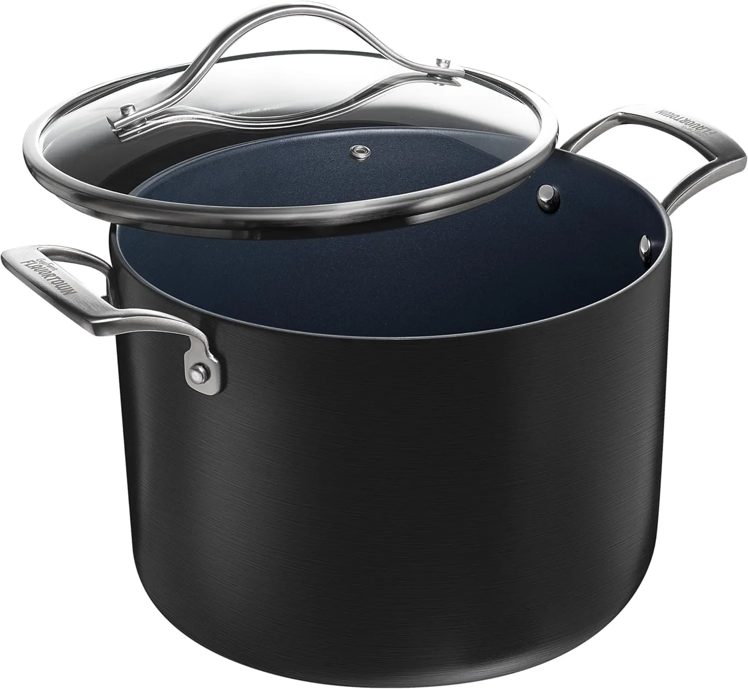 Guy Fieri's Flavortown Laser Titanium 8-Quart Stock Pot with Lid - Non-stick Cookware Without PFAS, PTFE, or PFOA, 3x More Durable, Dishwasher Safe, Oven Safe