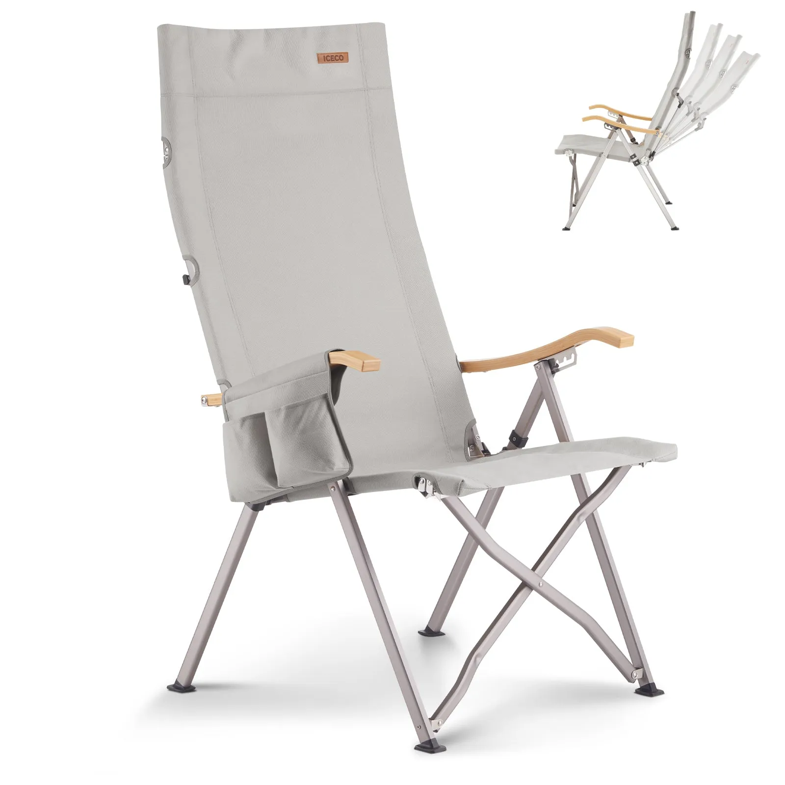 Ha1600 4 Positions Adjustable Camping Chairs for Outside | ICECO