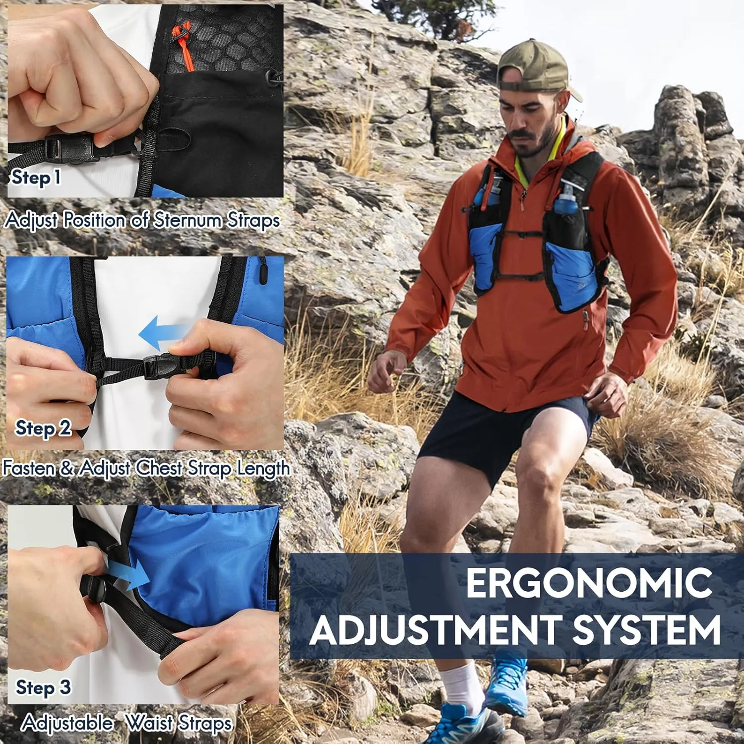 Haimont Running Hydration Vest, 5L Lightweight Runner Vest Pack for Women Men, Trail Running