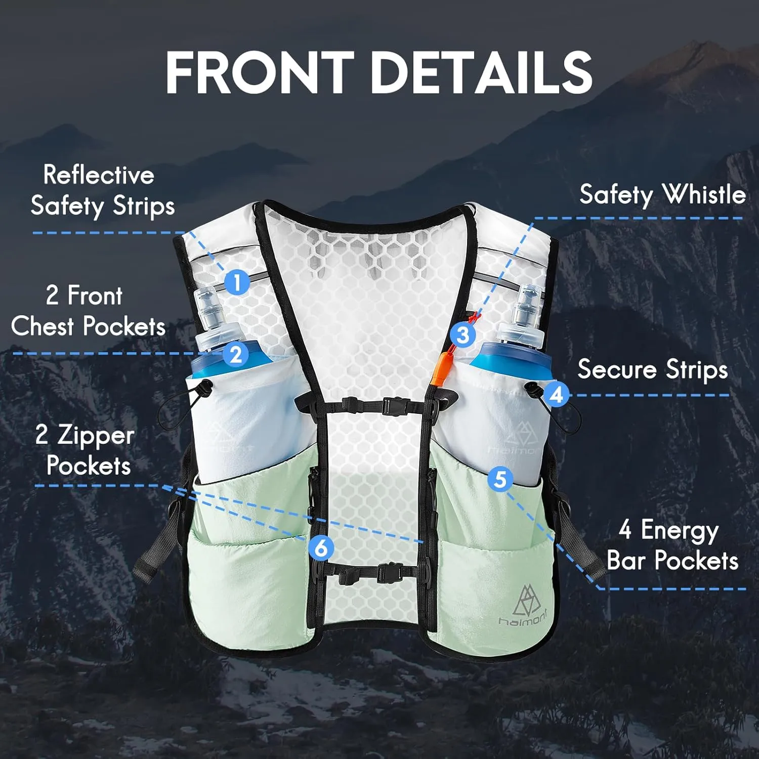 Haimont Running Hydration Vest, 5L Lightweight Runner Vest Pack for Women Men, Trail Running