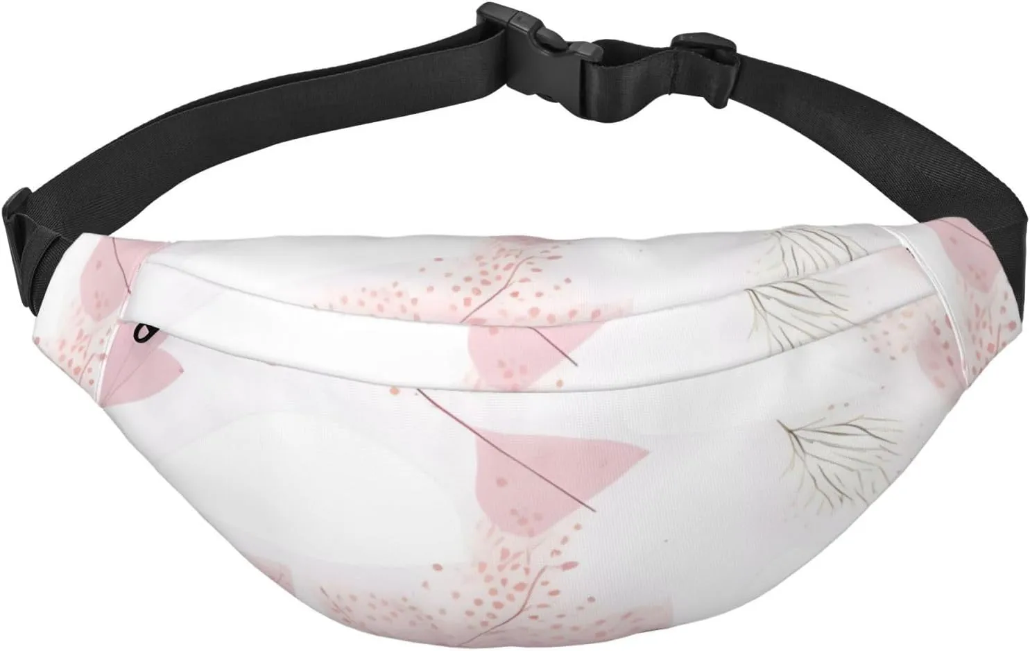 Hand-Painted Floral Line Pattern Men'S And Women'S Waist Pack, Crossbody Bag With Adjustable Belt For Running, Traveling, Sports, Hiking