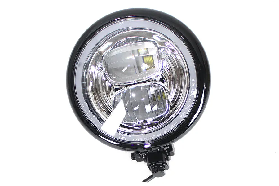 HARLEY 5-3/4 inch Bates Style LED Headlamp Black fits 0-  All, models