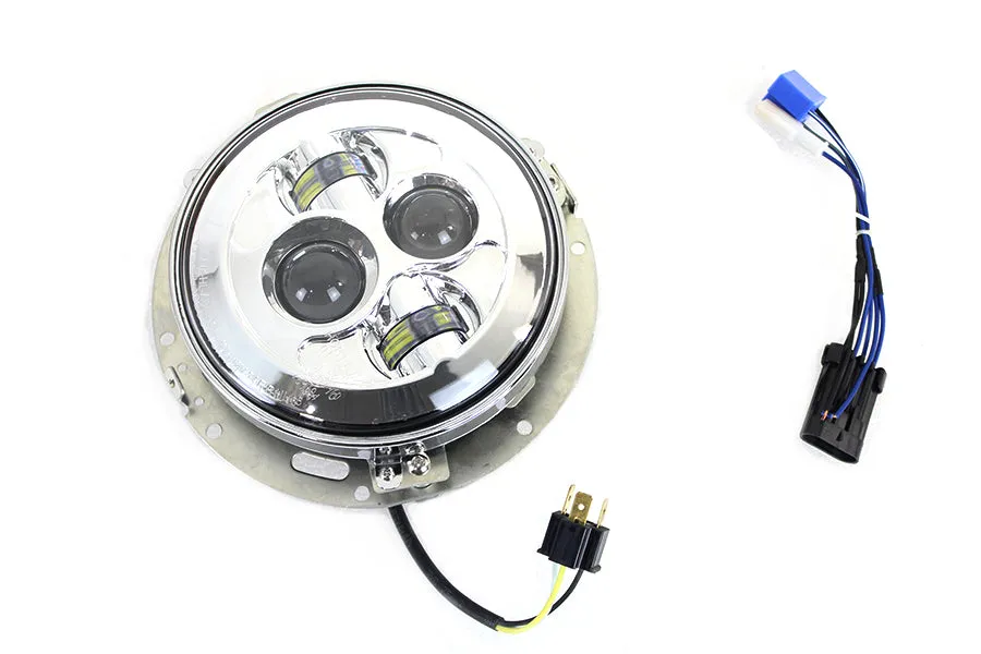 HARLEY 7 inch LED Headlamp Assembly Chrome fits 2014-UP FLT, except FLTR 2014-UP FLHXXX,   1991-2017 FLS,   1991-2017 FLSS,   1991-2017 FLSTC,   1991
