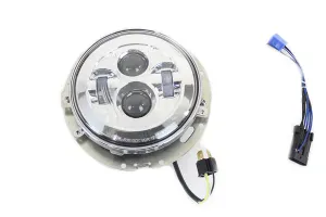 HARLEY 7 inch LED Headlamp Assembly Chrome fits 2014-UP FLT, except FLTR 2014-UP FLHXXX,   1991-2017 FLS,   1991-2017 FLSS,   1991-2017 FLSTC,   1991