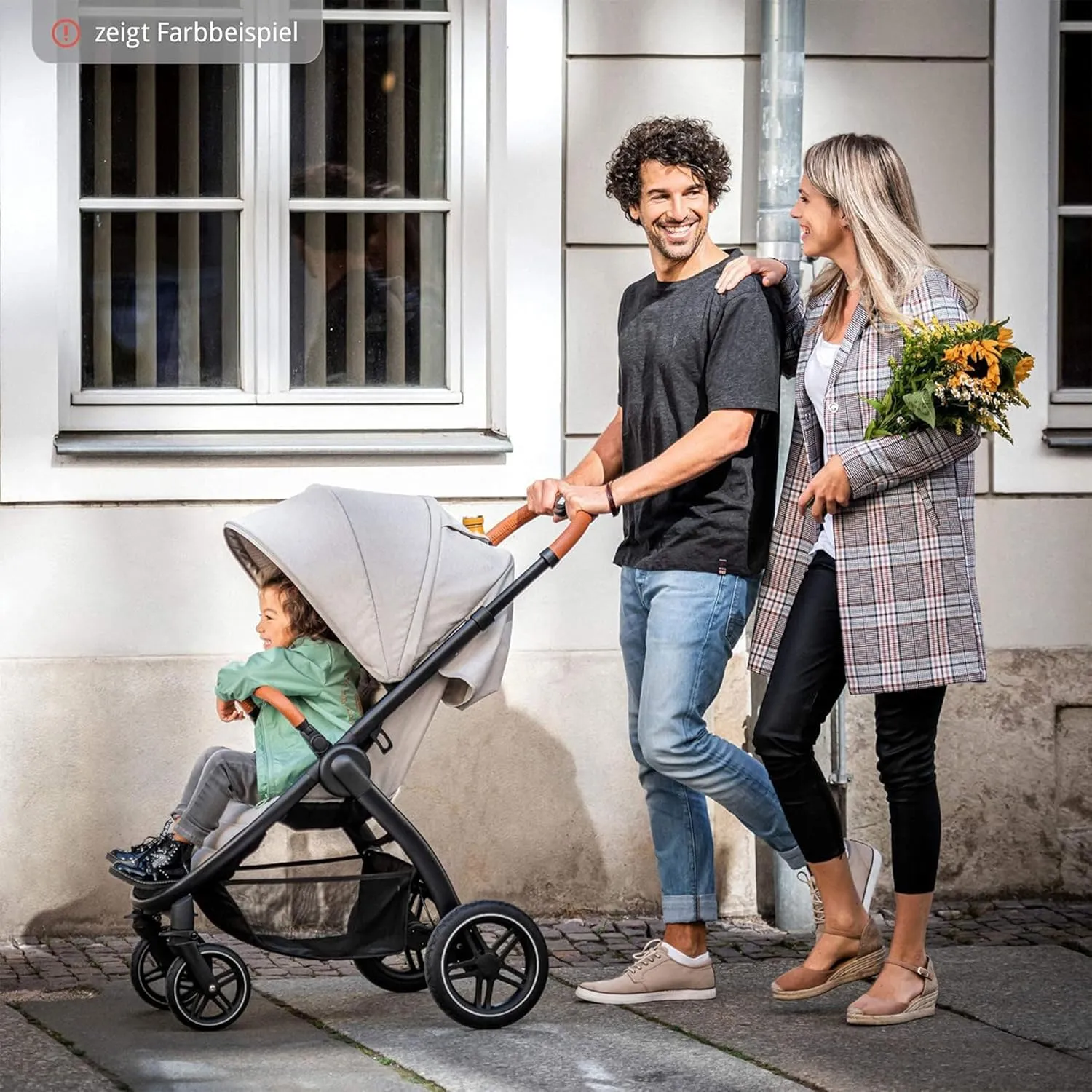 Hauck Uptown Deluxe Stroller - One-Handed Compact Folding, Fully Reclining, Adjustable Height, Cup Holder, Up to 55 lbs. Max Weight - Melange Black
