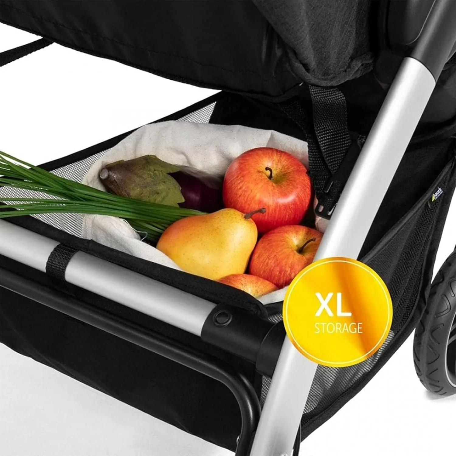 Hauck Uptown Deluxe Stroller - One-Handed Compact Folding, Fully Reclining, Adjustable Height, Cup Holder, Up to 55 lbs. Max Weight - Melange Black