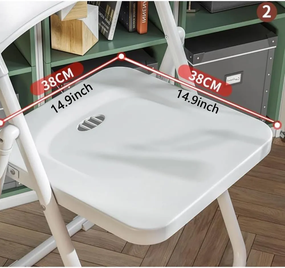 HCZION Plastic Folding Chair Outdoor Stackable Chair Portable Dining Chairs Fold Up Party Chair Garage Folding Stool with Backrest Lightweight Camping Chair (Color : Orange)