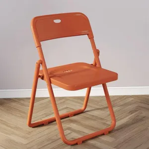 HCZION Plastic Folding Chair Outdoor Stackable Chair Portable Dining Chairs Fold Up Party Chair Garage Folding Stool with Backrest Lightweight Camping Chair (Color : Orange)