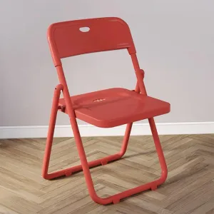 HCZION Plastic Folding Chair Outdoor Stackable Chair Portable Dining Chairs Fold Up Party Chair Garage Folding Stool with Backrest Lightweight Camping Chair (Color : Red)