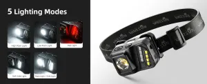 Head Light with White Red Light
