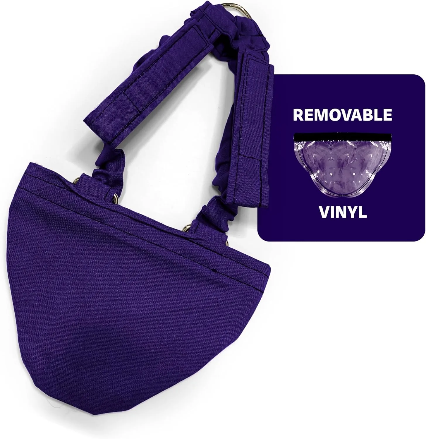 Hen Holster Bikini Diaper, Bird Diaper & Harness for Hens, Roosters, Ducks, Geese - with Removable Vinyl Liner, Adjustable Fit for Outdoor Adventures & Indoor Use - Easy to wear - S/M, Purple