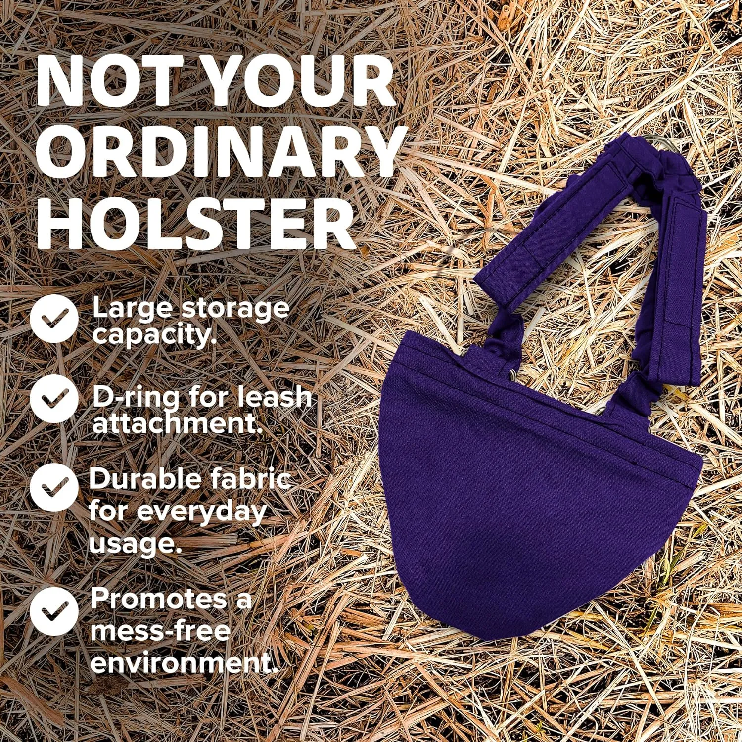 Hen Holster Bikini Diaper, Bird Diaper & Harness for Hens, Roosters, Ducks, Geese - with Removable Vinyl Liner, Adjustable Fit for Outdoor Adventures & Indoor Use - Easy to wear - S/M, Purple