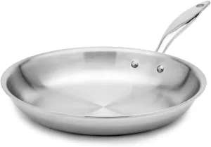 Heritage Steel 12 Inch Fry Pan | Made In USA | Titanium Series | 316Ti Skillet with Stay Cool Handle | Fully Clad Stainless Steel Pan with 5-Ply Construction | Induction Ready & Non Toxic