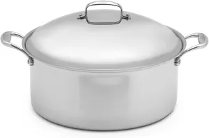 Heritage Steel 12 Quart Stock Pot with Lid - Titanium Strengthened 316Ti Stainless Steel with 5-Ply Construction - Induction-Ready and Fully Clad, Made in USA
