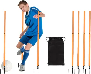 Hikeen Removable Soccer Agility Training Poles Adjustable for Football Training Outdoor Sports Speed Training Equipment 4cps or 6pcs