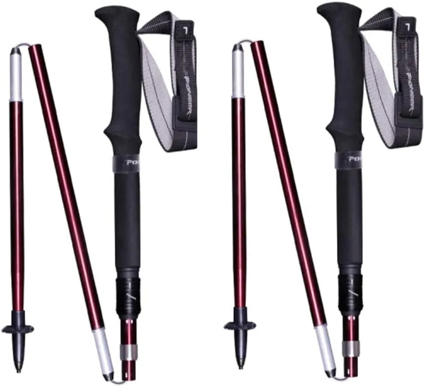 Hiking Trekking Poles 2-Pack Lightweight Aluminum Alpenstocks Mountaineering Anti Shock Trekking Poles Ultra Strong Locking with Accessories and Carrying Bag for Hiking, Camping fo