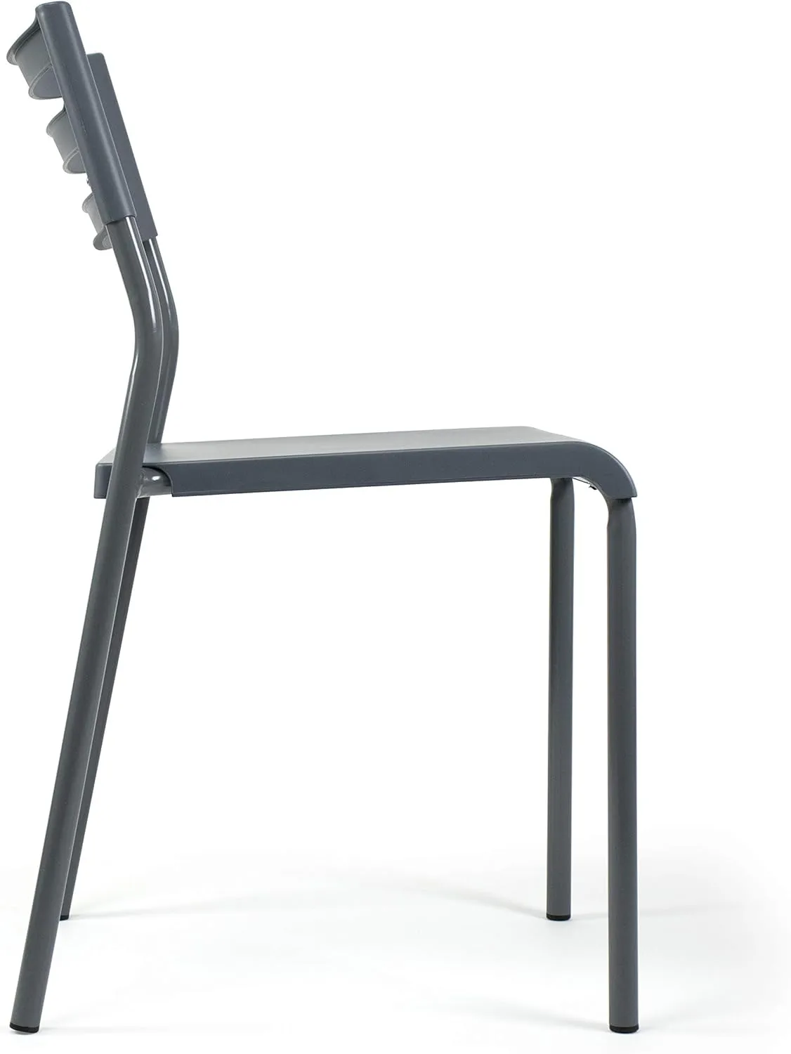 Humble Crew Desk Chair no Wheels, Grey, 16"W x 19"D x 30"H, 200 lbs Max - Lightweight Plastic Chair for Small Spaces - Premium Stackable Minimalist Chair for Office, Dorm, Bedroom, Dining, and More