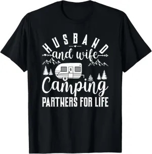 Husband And Wife Camping Partners For Life Camper T-Shirt