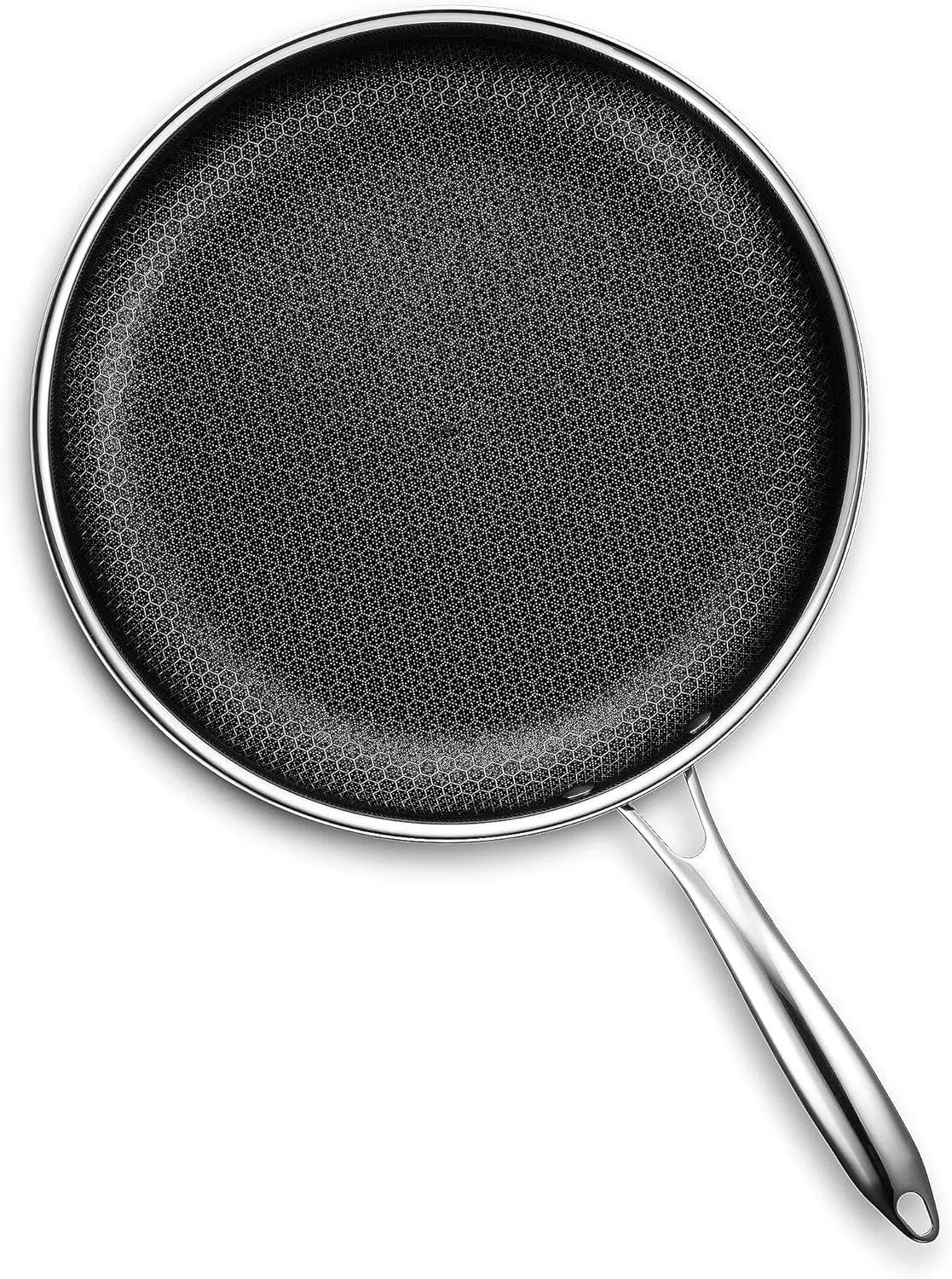 Hybrid Nonstick 12-Inch Frying Pan with Tempered Glass Lid, Stay-Cool Handle, Dishwasher-Friendly, Oven-Safe Up to 900°F, Compatible with All Cooktops - Cookware