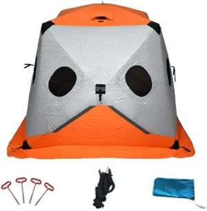 Ice Fishing Shelter Thickened Winter Outdoor Waterproof Winterized Tent Warm Cotton Camping Tent with Pegs and Ropes