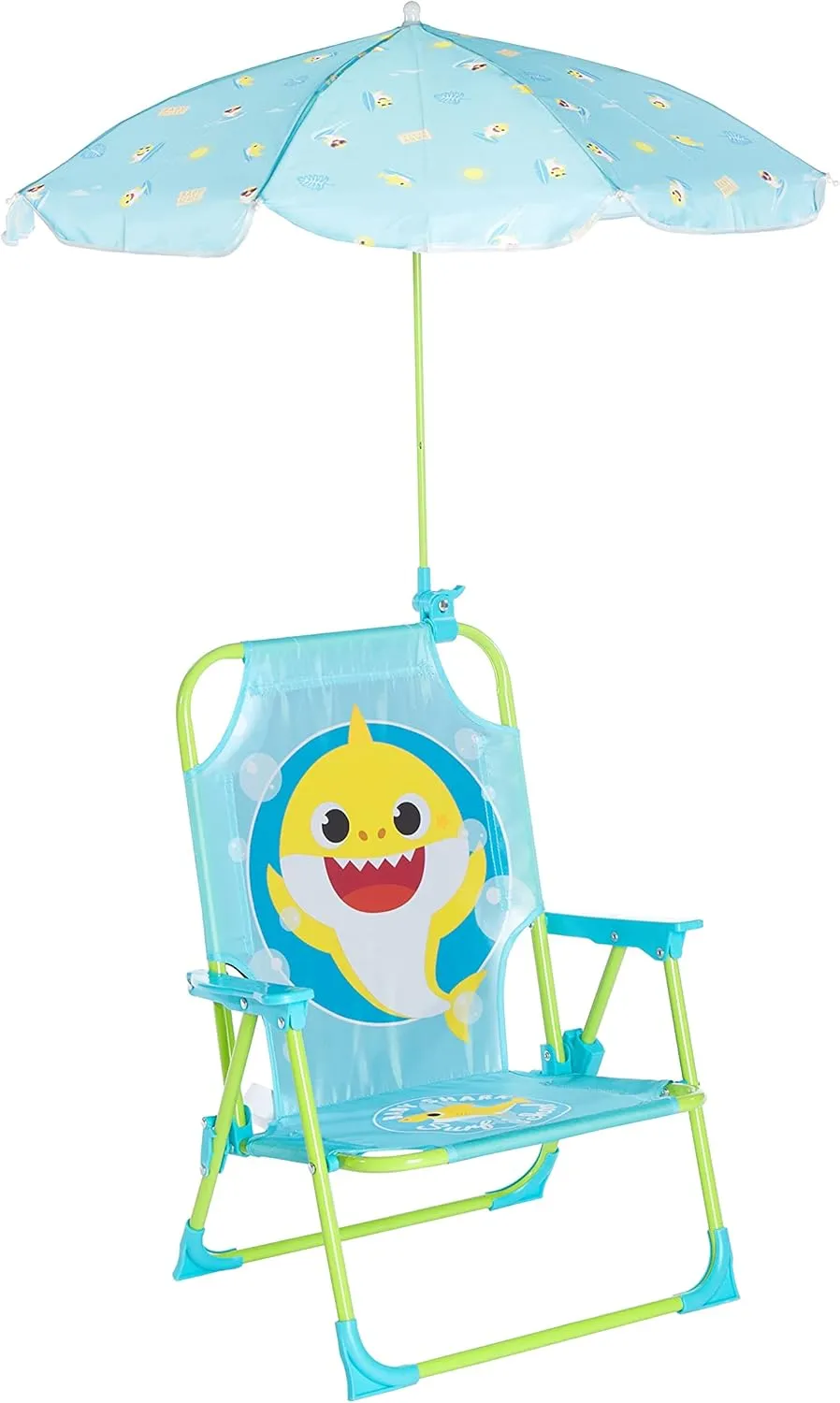 Idea Nuova Baby Shark Kids Outdoor Chair with Umbrella - Adjustable, Portable, Perfect for Beach or Pool