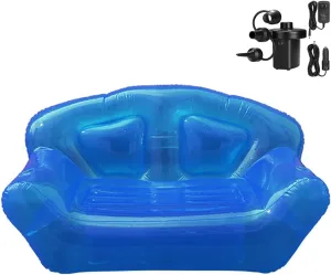Inflatable Deck Chair, Lounger Sofa for Indoor Living Room Bedroom, Outdoor Travel Camping Picnic Beach (Blue)