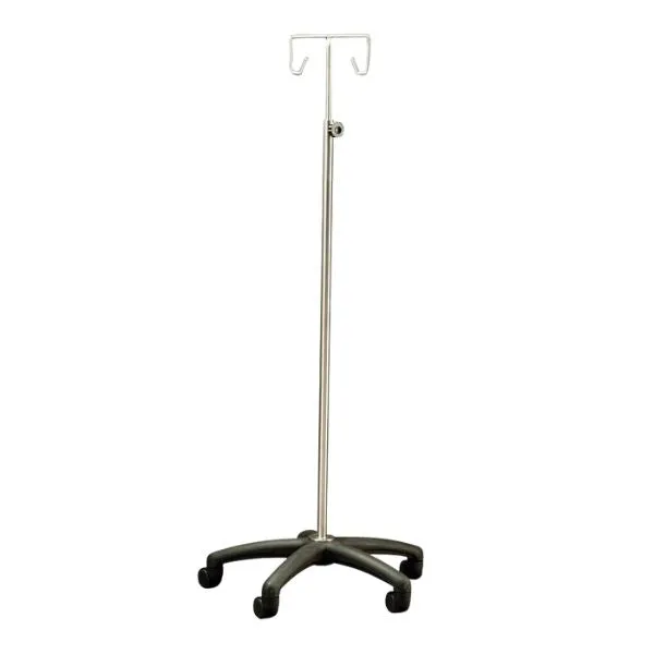 IV Pole with Nylon Base 2 Hooks 1420-2380mm
