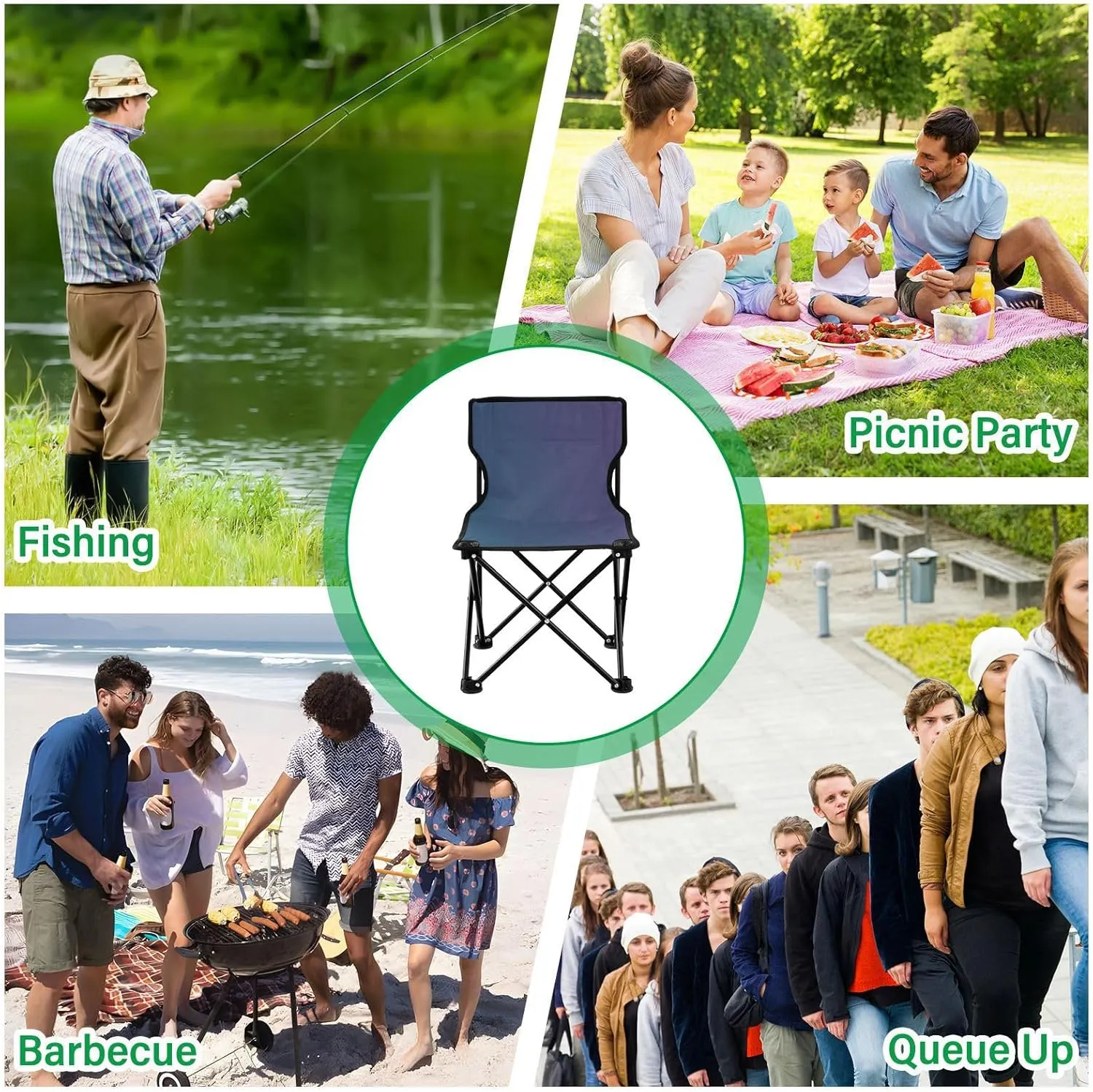 J JOYSAY Midnight Bloom Gradient Portable Camping Chair Lightweight Outdoor Folding Chair for Adults Beach Chair for Outside Camping Sports Travel Beach Hiking