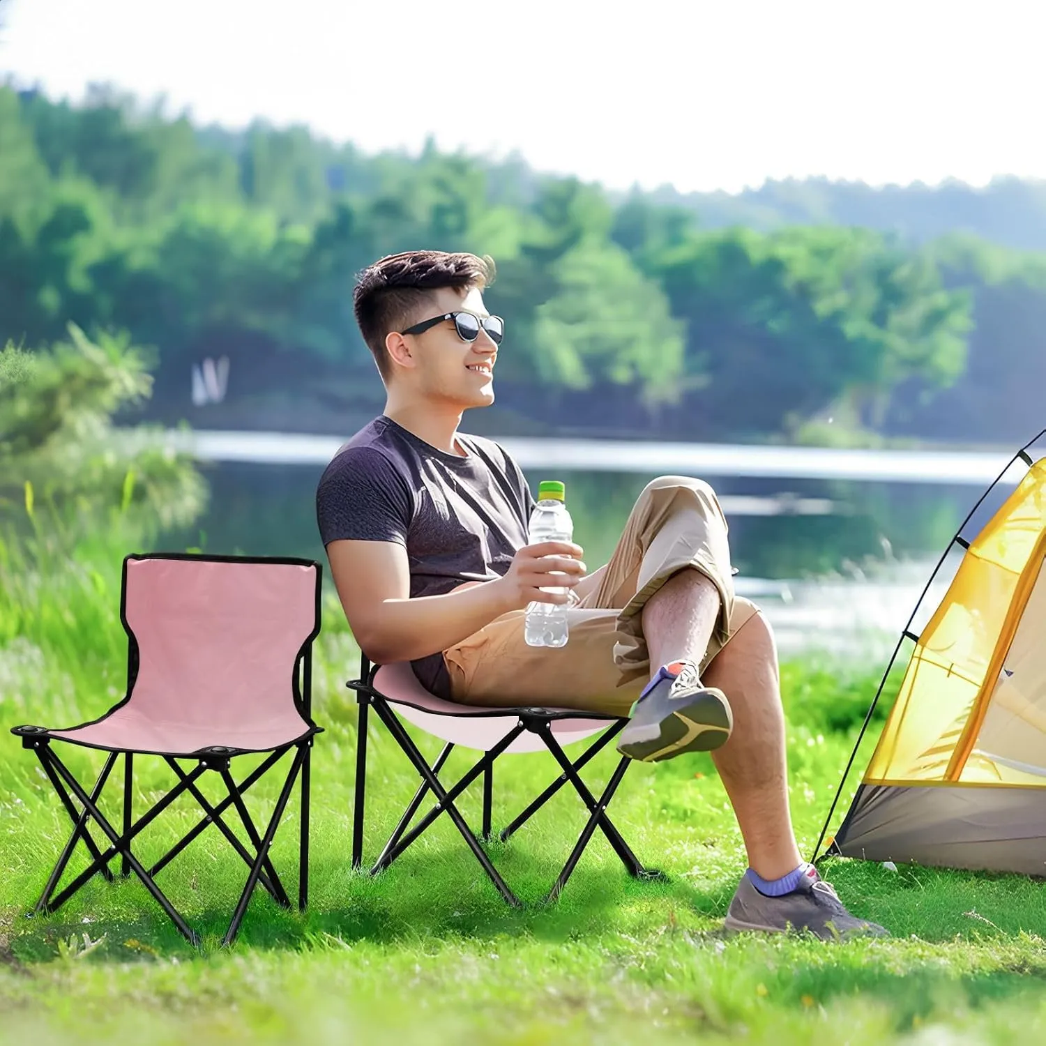 J JOYSAY Nega Gradient Portable Camping Chair Lightweight Outdoor Folding Chair for Adults Lawn Chair for Outside Camping Hiking Travel Sports Beach
