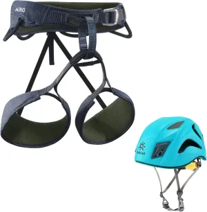KAlLAS Rock Climbing Harness Package Climbing Helmet Climbing Safety Harness Belt Kit Mountaineering Lightweight Tree Climbing Gear M