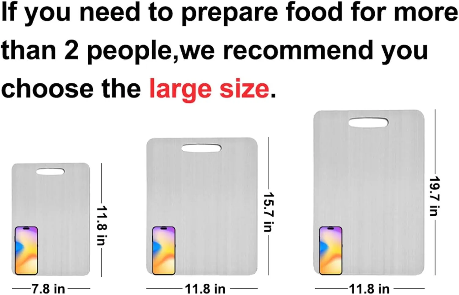 Katuchef Titanium Cutting Boards for Kitchen, Katu Chef Cutting Board, Double-Sided Pure Cut Titanium Chopping Board for Vegetables And Meat (12 * 8 in 13.4 * 9 in)