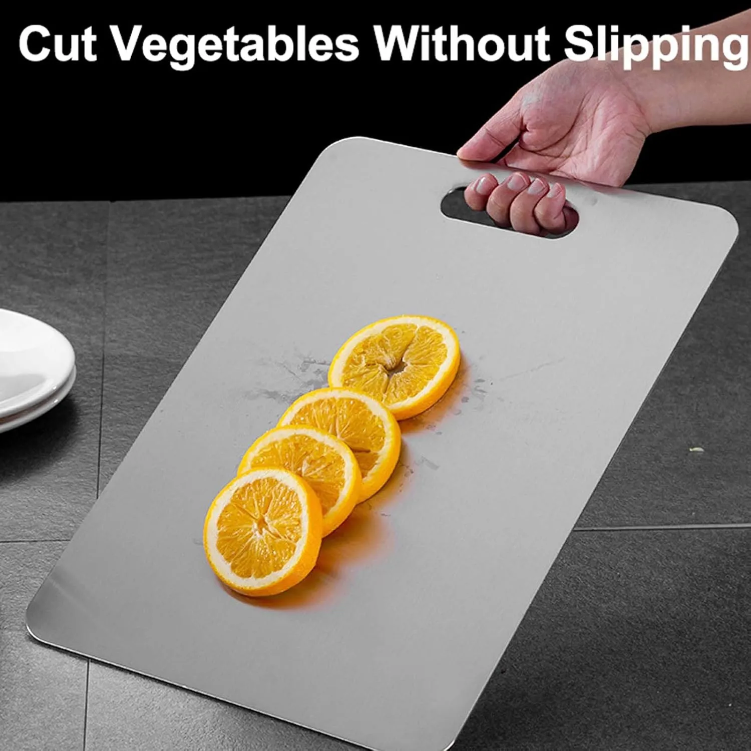 Katuchef Titanium Cutting Boards for Kitchen, Katu Chef Cutting Board, Double-Sided Pure Cut Titanium Chopping Board for Vegetables And Meat (12 * 8 in 13.4 * 9 in)