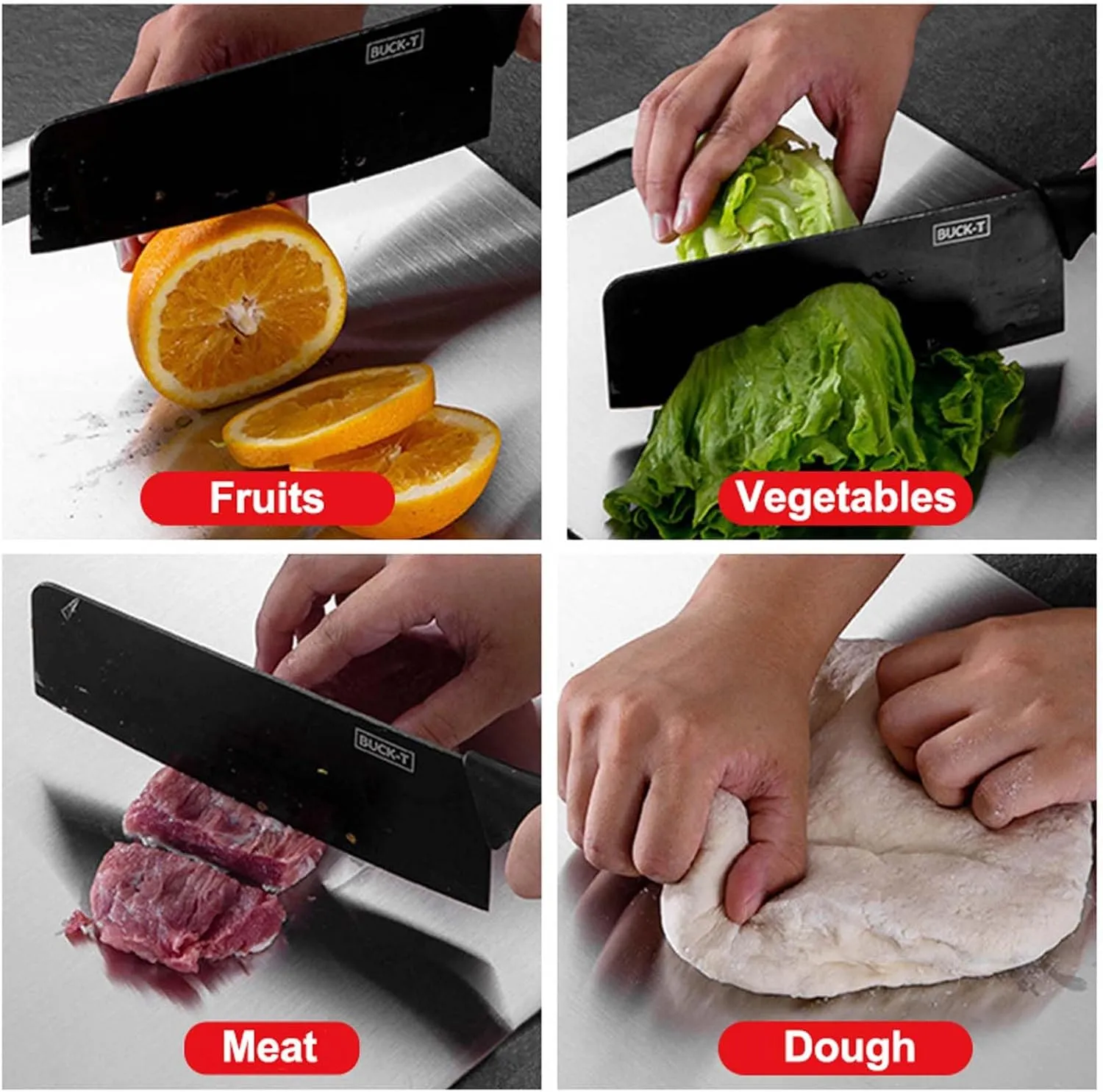 Katuchef Titanium Cutting Boards for Kitchen, Katu Chef Cutting Board, Double-Sided Pure Cut Titanium Chopping Board for Vegetables And Meat (12 * 8 in 13.4 * 9 in)