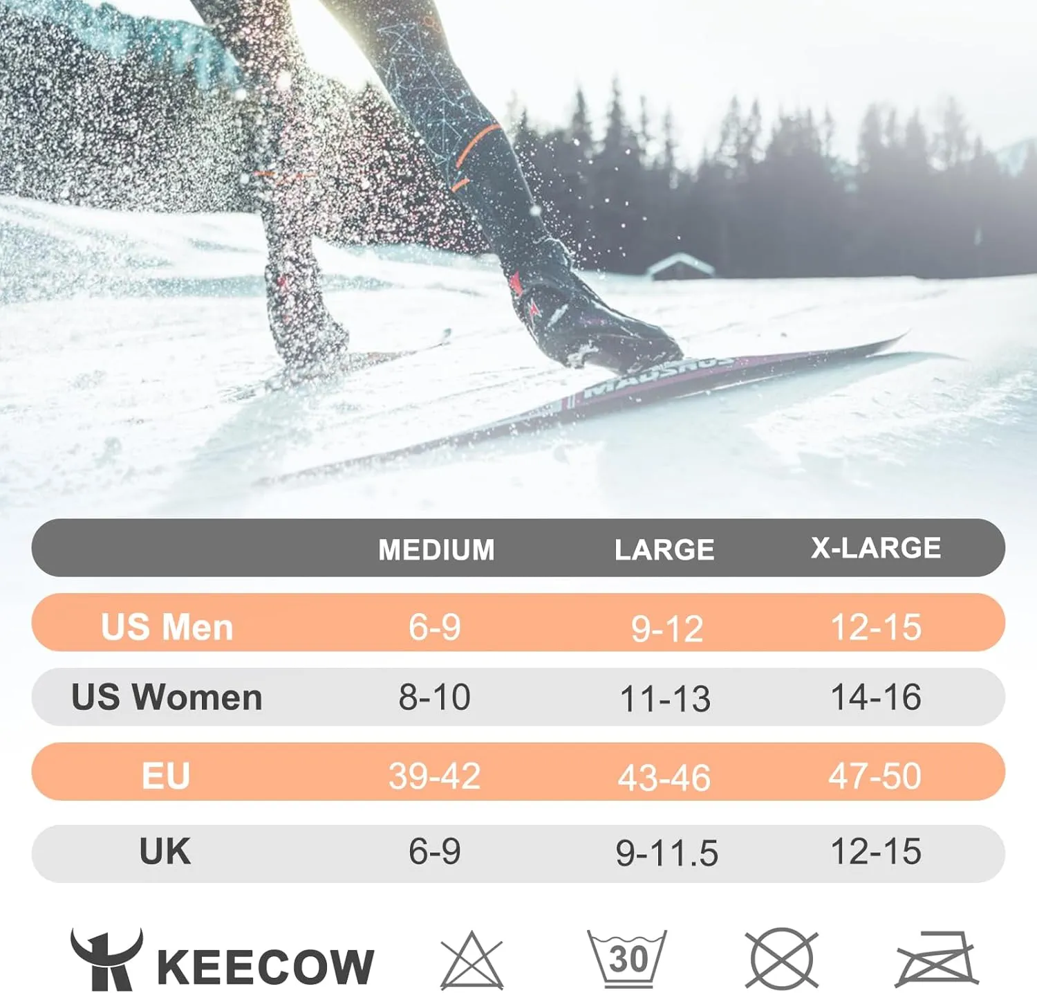 KEECOW Merino Wool Ski Socks for Men & Women Multipairs, Thermal Warm Winter Snowboard Hunting Outdoor - Knee-high