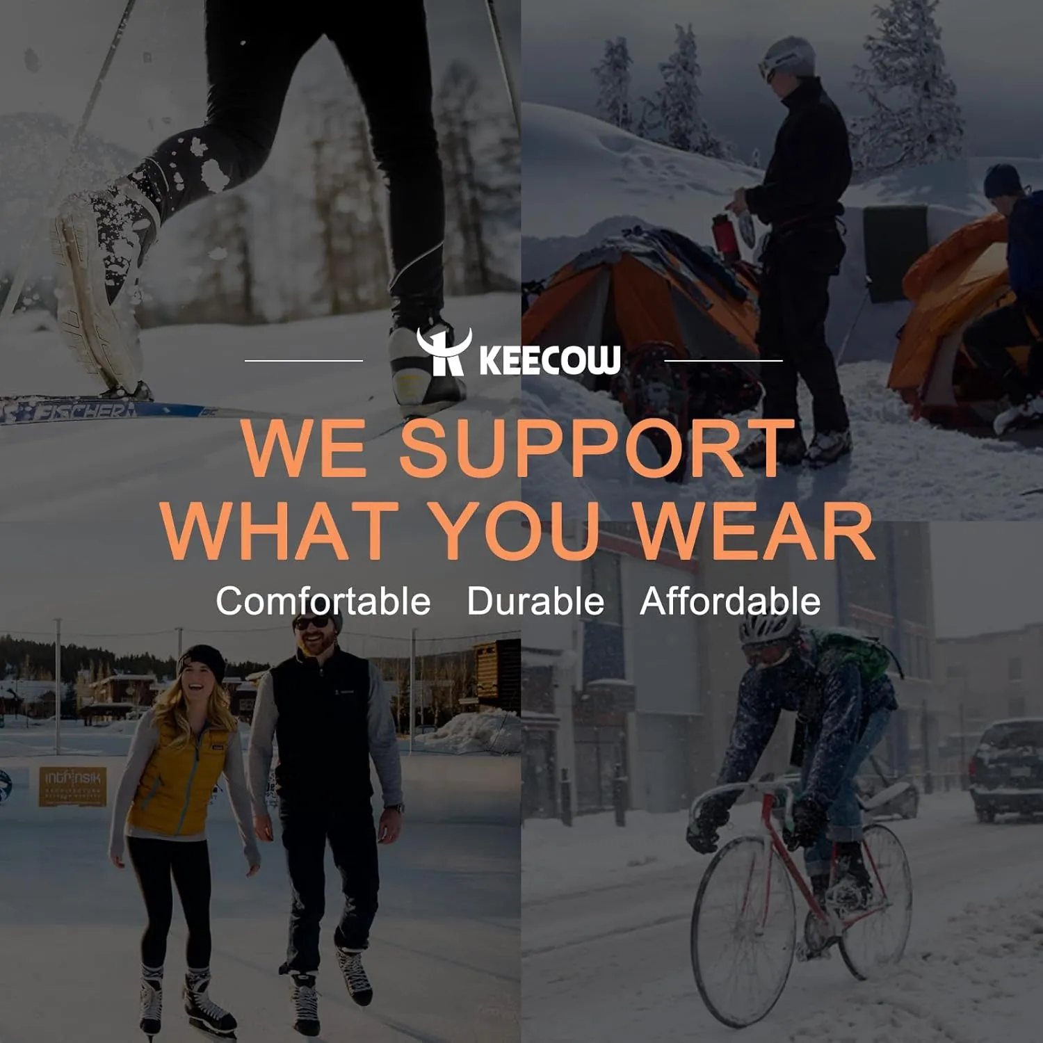 KEECOW Merino Wool Ski Socks for Men & Women Multipairs, Thermal Warm Winter Snowboard Hunting Outdoor - Knee-high