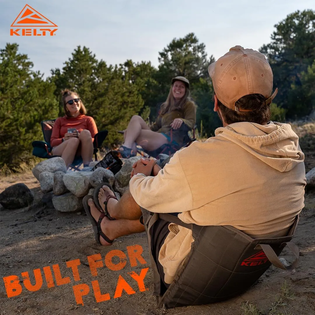 Kelty Camp Chair, Adjustable Minimalist Seat for Trail Breaks, Stadiums, Concerns, Closed Cell Foam Padding, 1.2oz (Bungee Cord/Beluga)