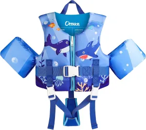 Kids Swim Vest Toddler Floaties Fit 20-44 Lbs Boys and Girls,Kids Swimming Training Vest Adjustable Safety Strap,Toddler Swim Vests with Shoulder Harness Arm Wings for Age 1-6 Years